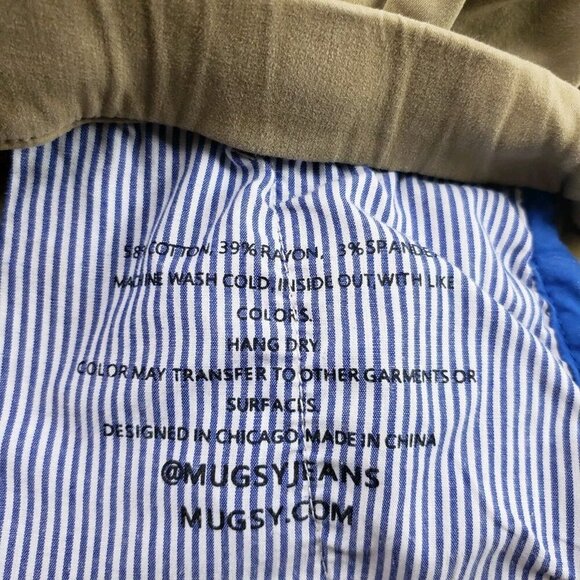 Mugsy Pull On Chino Pant Mens 40x28 Tan Flat Front Stretch Casual NO SIZE TAG - Picture 8 of 12